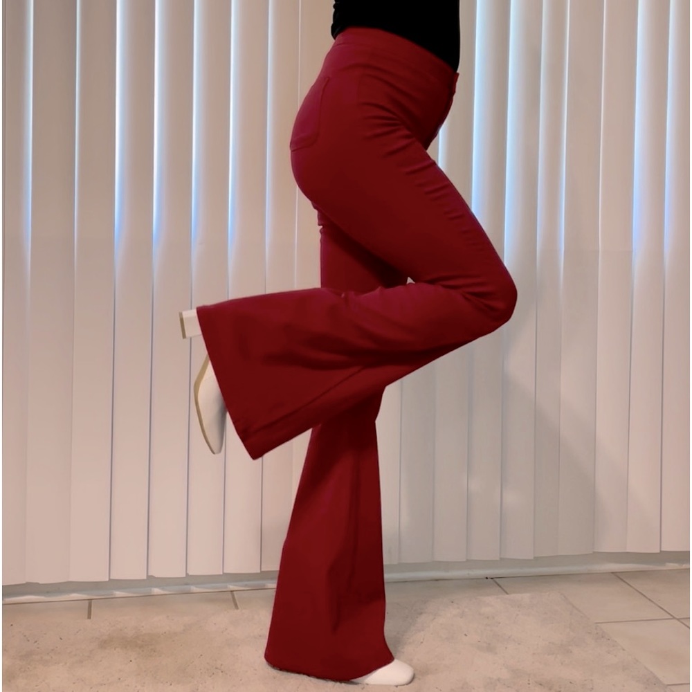 High rise super flare jeans.
